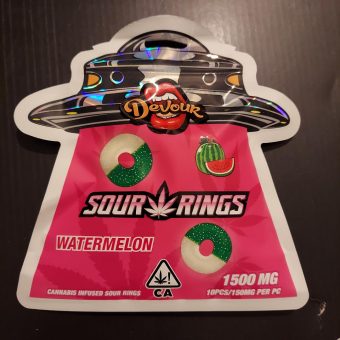Devour Edibles/ Sour Watermelon Rings / 1500mg