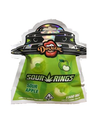 Devour Sour Apple Rings | Cannabis-Infused | 1500mg