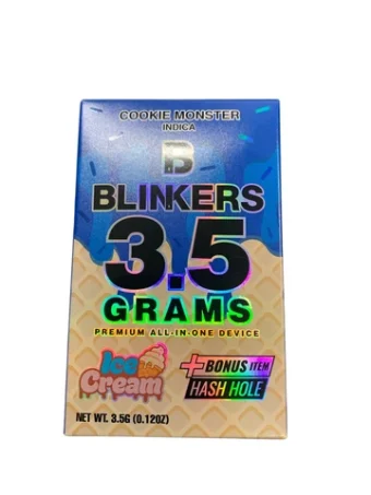 Blinkers / 3.5g Disposable Vape +Free Hash Hole Pre-Roll / Cookie Monster / Indica