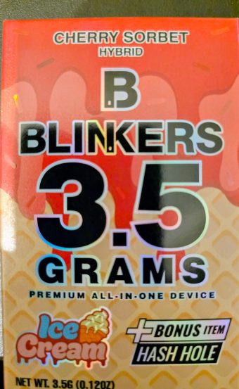Blinkers / 3.5g Disposable Vape +Free Hash Hole Pre-Roll /Cherry Sorbet / Hybrid